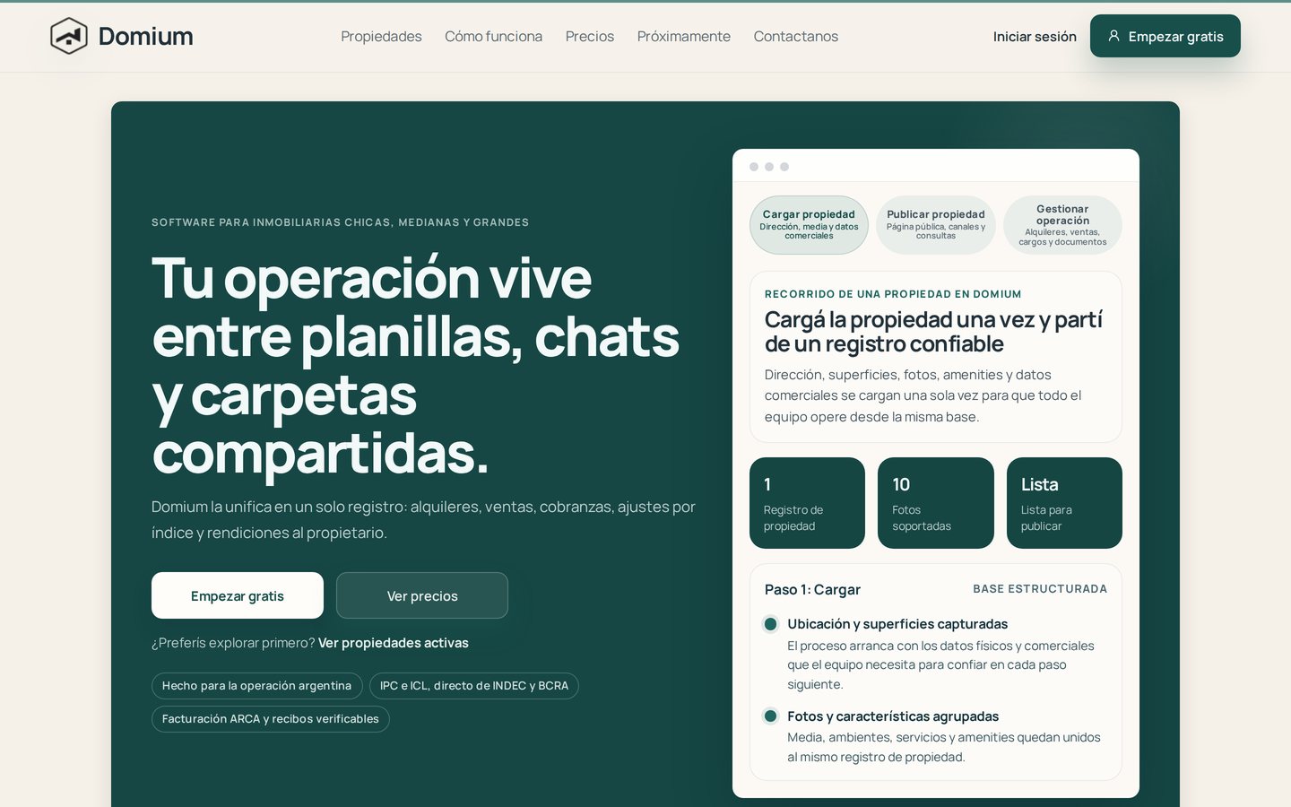 Domium home page